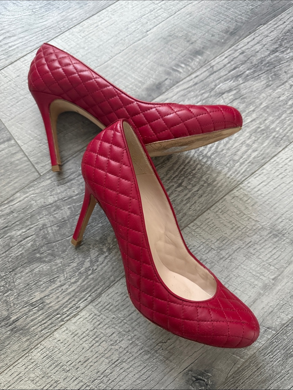 L.K.Bennett high heels red leather shoes sz 9